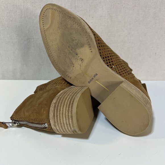 Dolce Vita Tommi Tobacco Brown Tan Suede Ankle Booties Sz. 7.5 - Picture 5 of 6